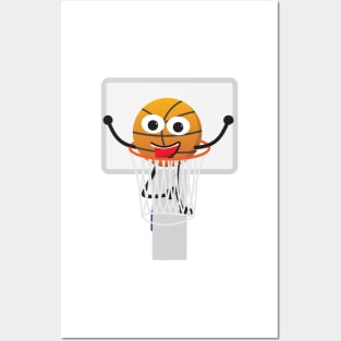 Cute Smiling Basketball Posters and Art